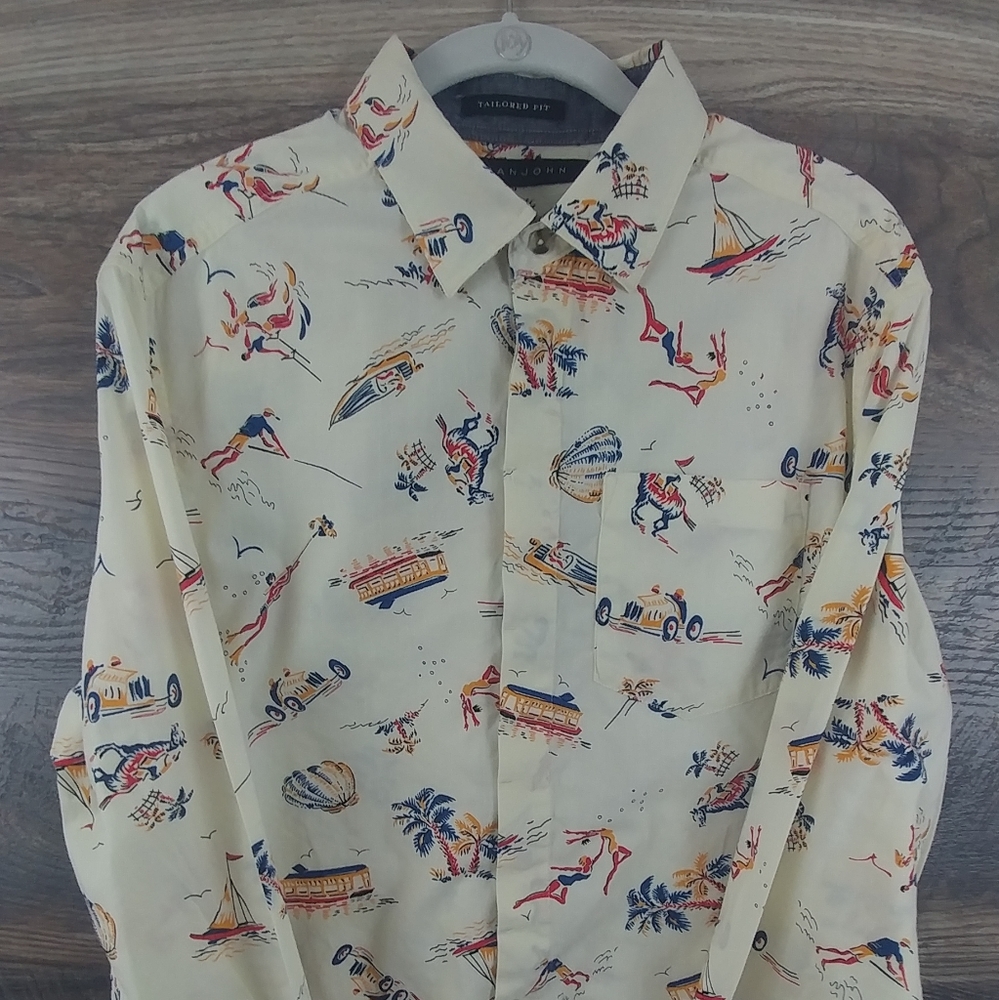 Sean John Men's Med Long Sleeve Casual Shirt
